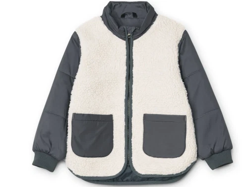 Liewood dark blue/sandy mix teddy termojakke Hera